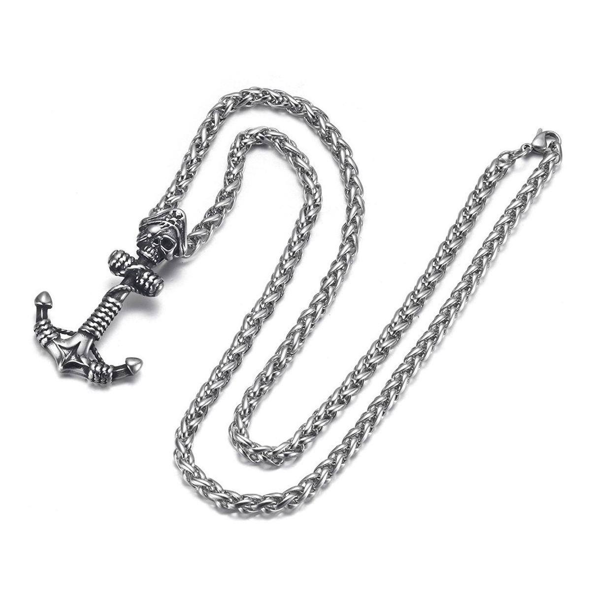 GENERICO - Collar Ancla Calavera Hombre Man Moda Masculina 2021 1