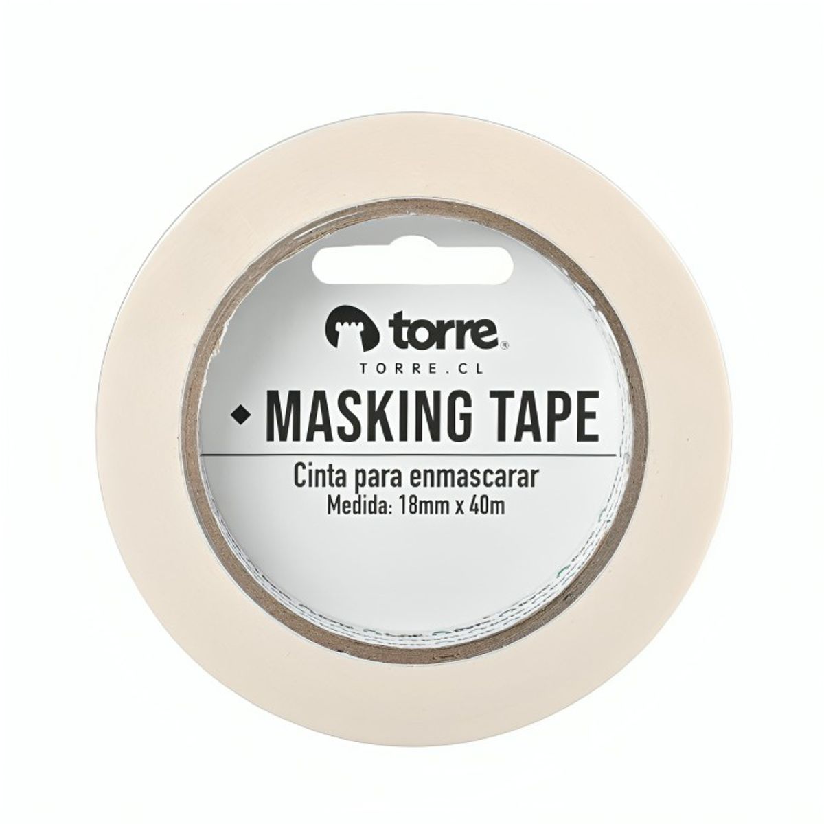 TORRE - Pack 4 Cinta Masking Tape Crema 18mm x40m  Torre