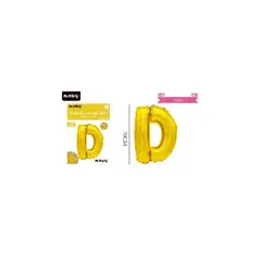 GENERICO - Globo metálico dorado 70cm letra D