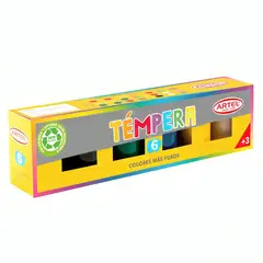 ARTEL - Pack 4 Estuches Tempera 6 Colores 15 ml