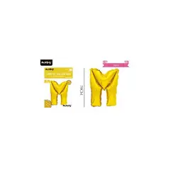 GENERICO - Globo metálico dorado 70cm letra M