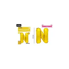 GENERICO - Globo metálico dorado 70cm letra N