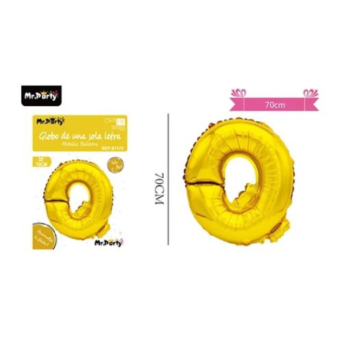 GENERICO - Globo metálico dorado 70cm letra Q