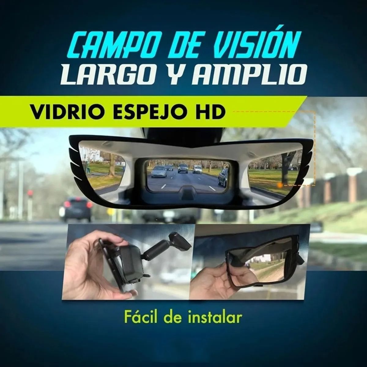 GENERICO - Espejo Retrovisor Gran Angular o Panoramico Espejo Punto Ciego 180°