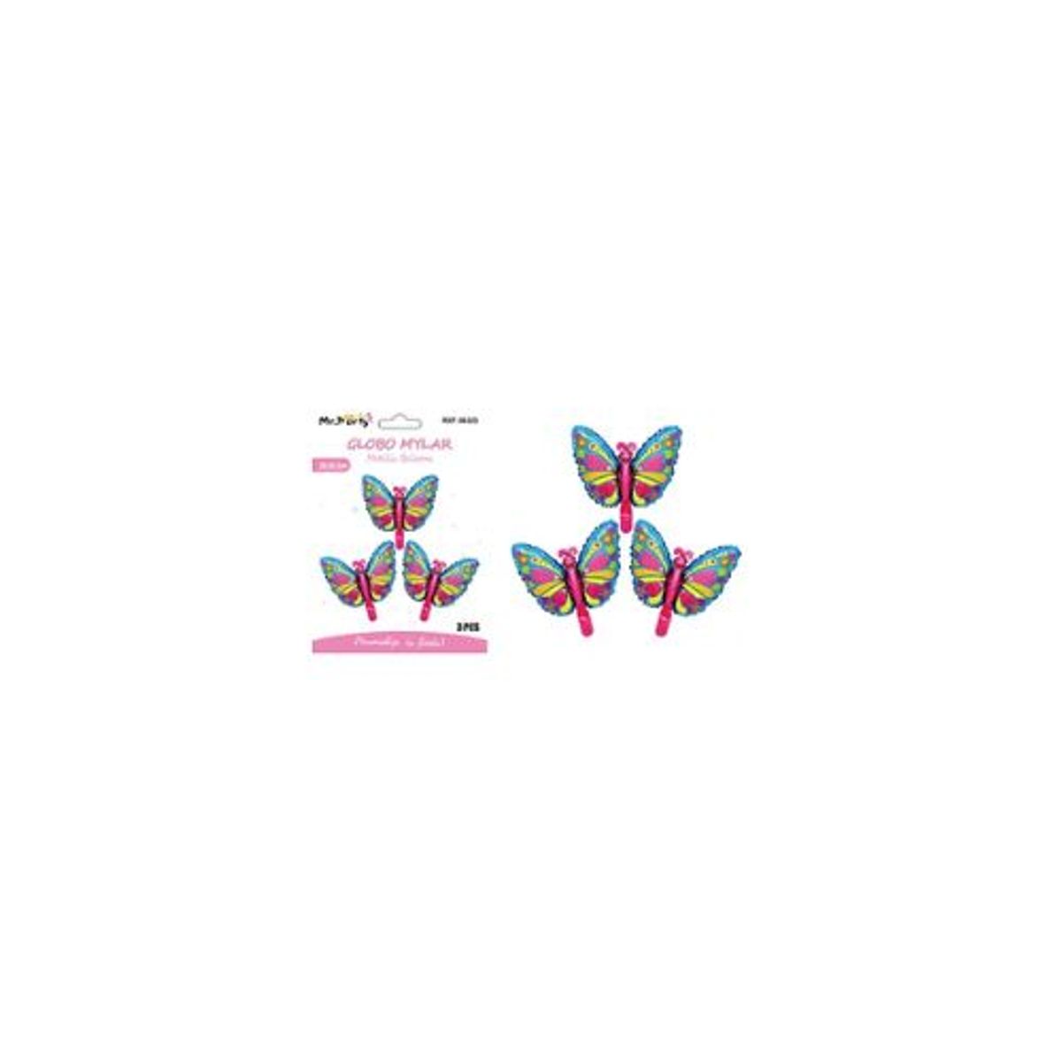 GENERICO - Globo metálico mariposa mini 28365cm 3pcs