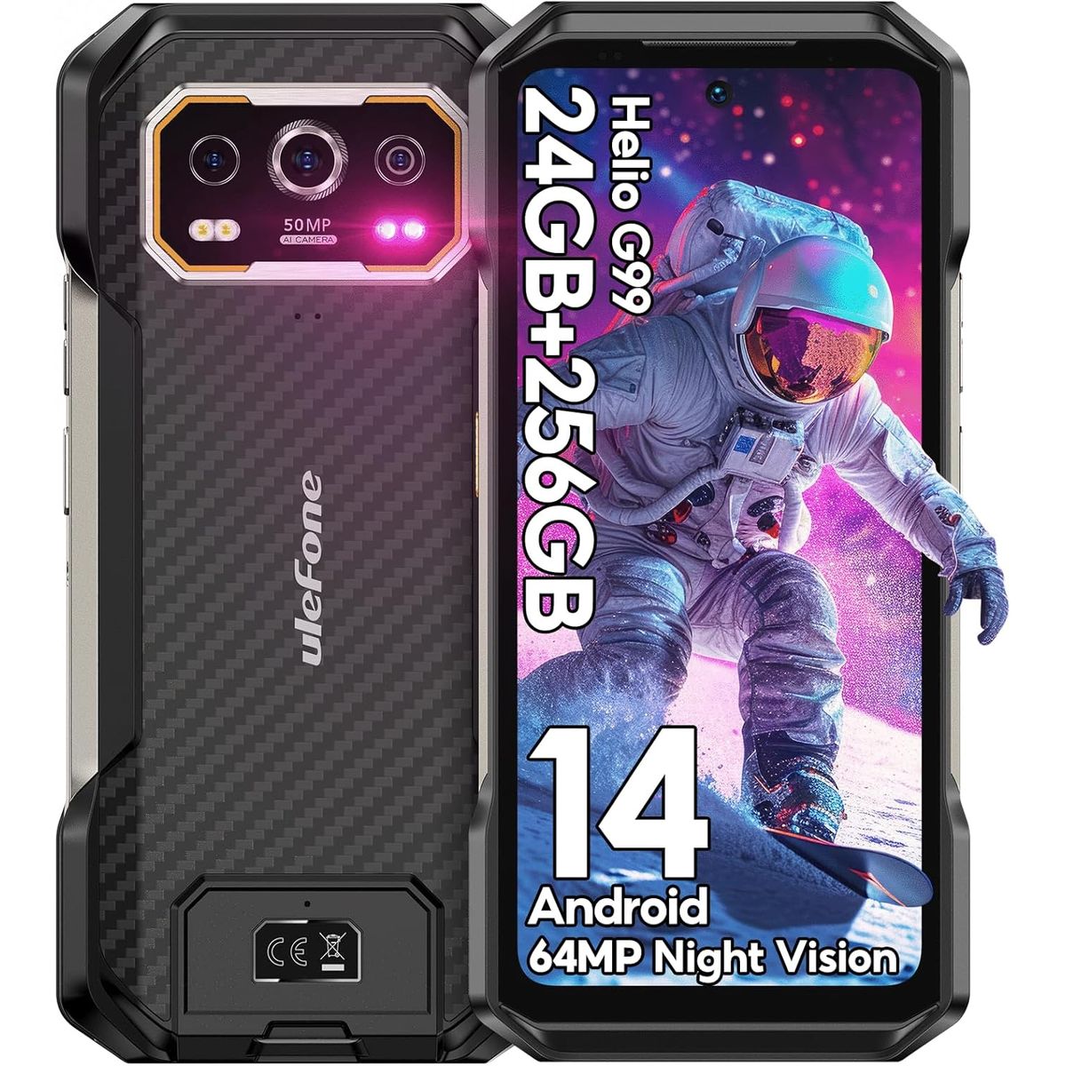 ULEFONE - Ulefone Armor 27 Celular 24GB+256GB 10600mAh Smartphone-Negro