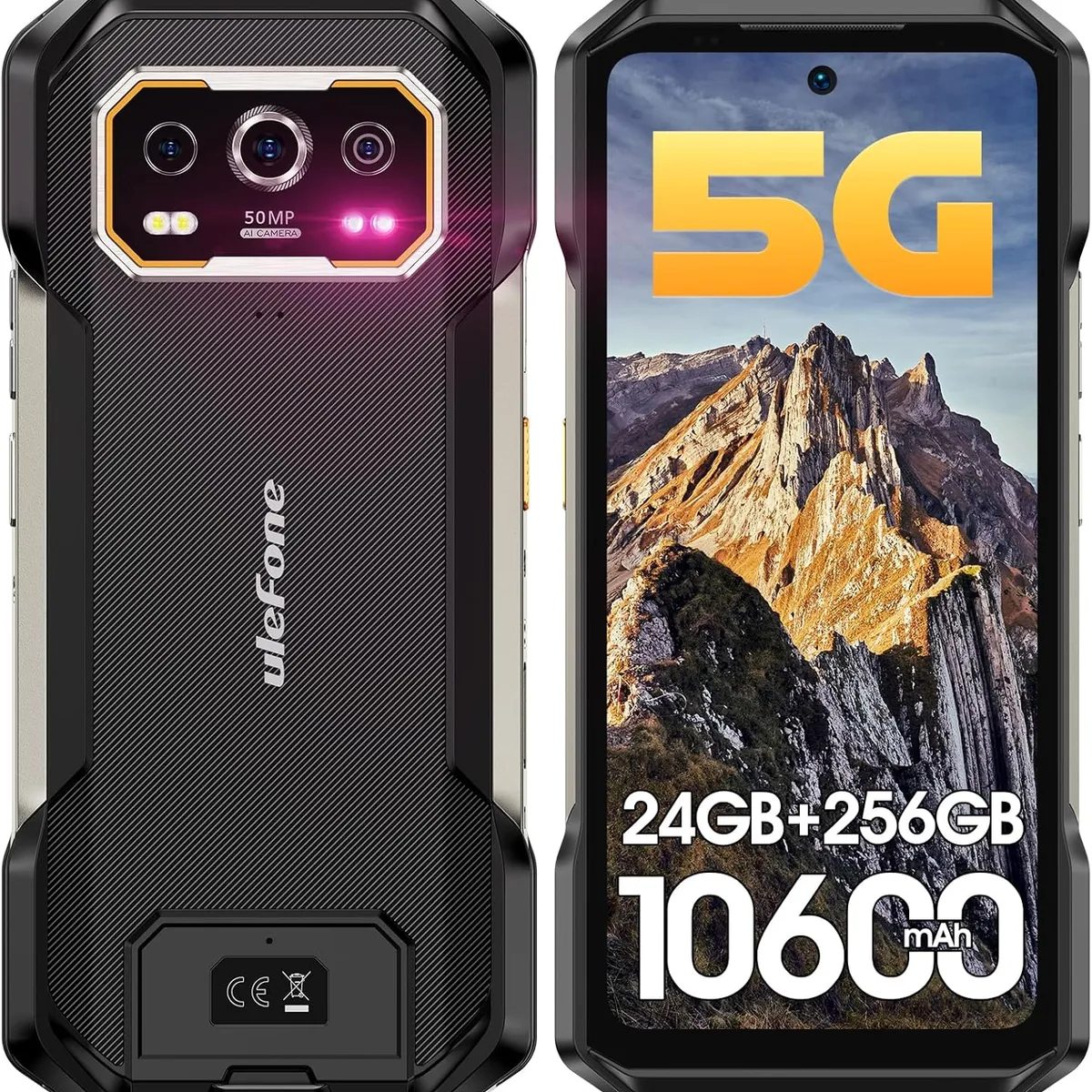 ULEFONE - Ulefone Armor 27 Pro 5G Celular 12G+256GB 10600mAh 64MP Smartphone-Negro