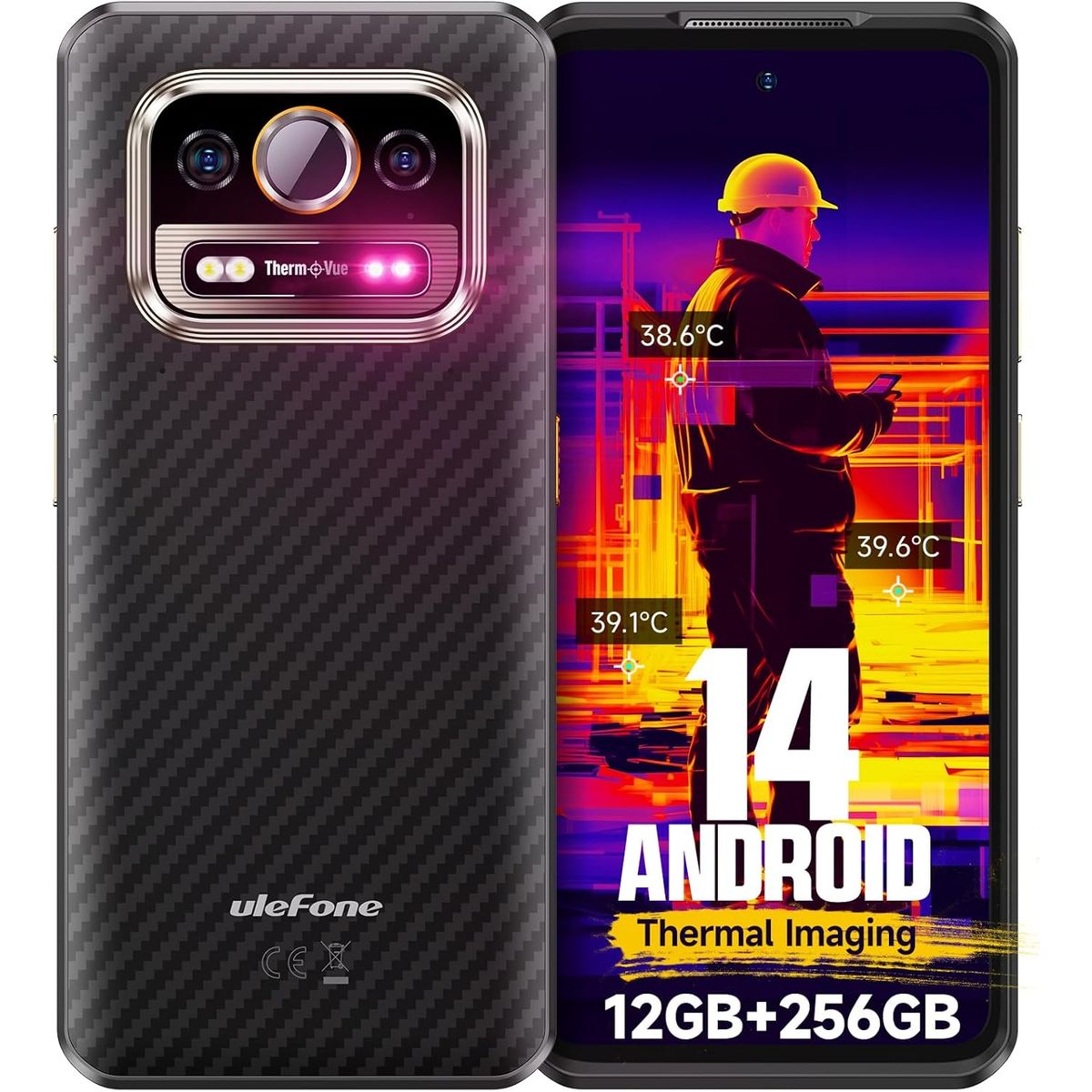 ULEFONE - Ulefone Armor 25T celular 12GB+256GB Smartphone-Negro