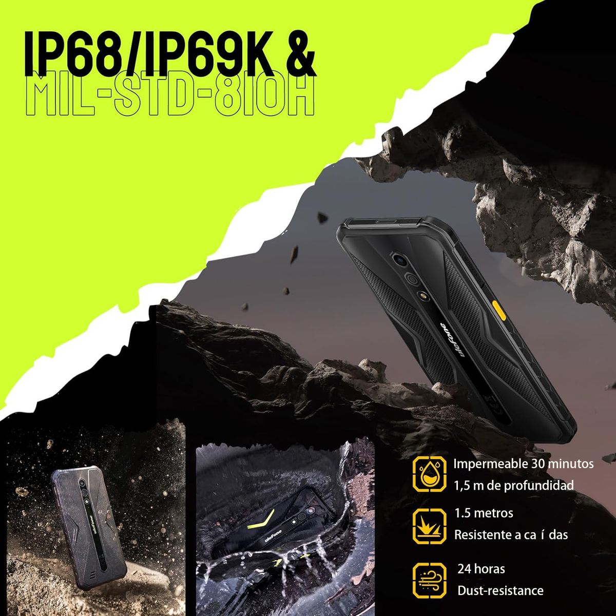 ULEFONE - Ulefone Armor X12 Pro celular 8GB+64GB Smartphone-Verde