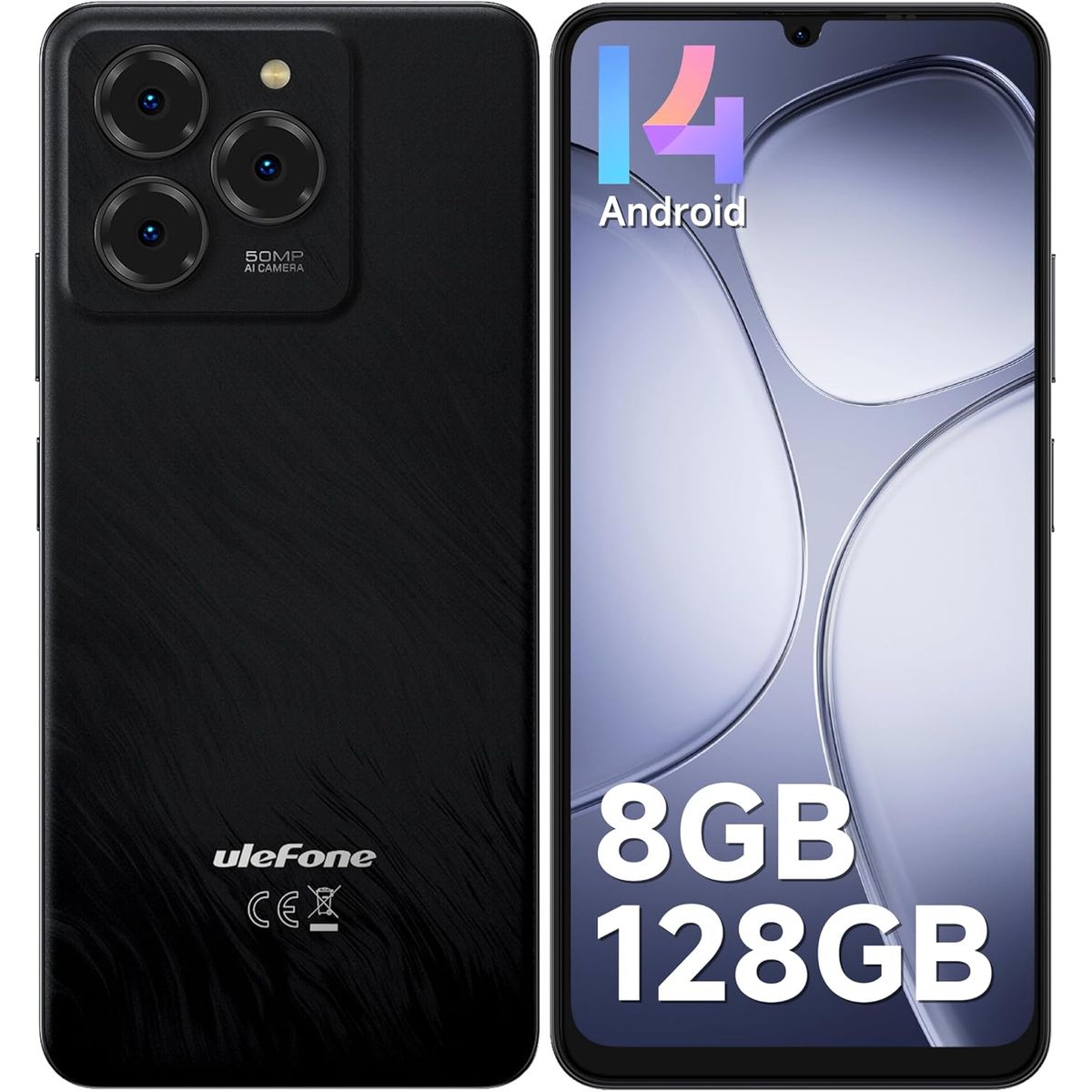 ULEFONE - Ulefone Note 20 Pro Celular 8GB+128GB Smartphone-Negro