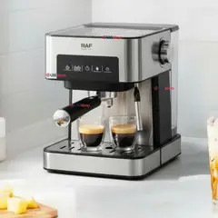 RAF - Maquina Café Espresso Capuccino Espumador de Leche Antigoteo 1.5 L