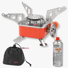 LINE - Mini Estufa A Gas Portátil+Cartucho Recarga Gas Butano 220g