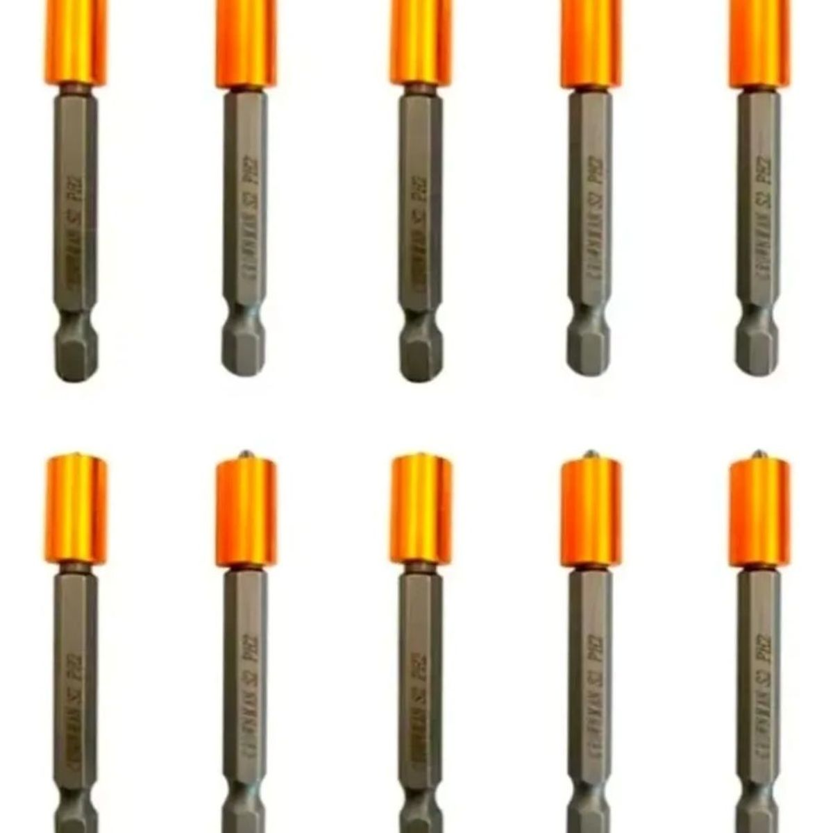 GENERICO - Set / Juego 10 Puntas Philips Hexagonal S2-ph2 Magnética CROWNMAN LARGA