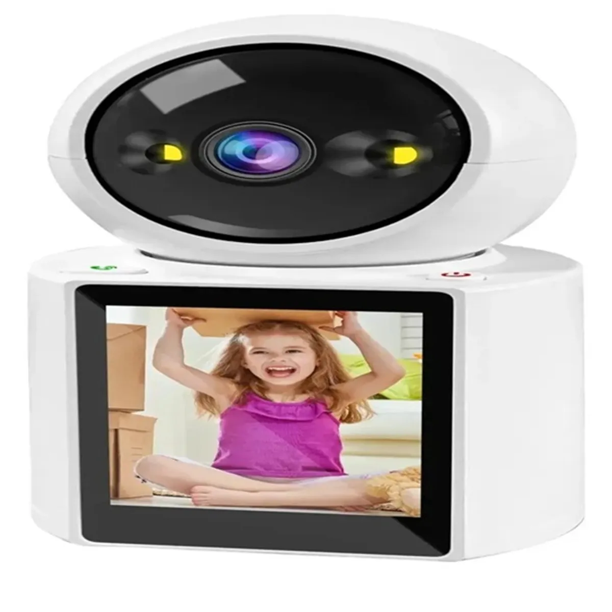 GENERICO - Cámara Seguridad Con Monitor Con Audio Y Videollamada 360 Blanco