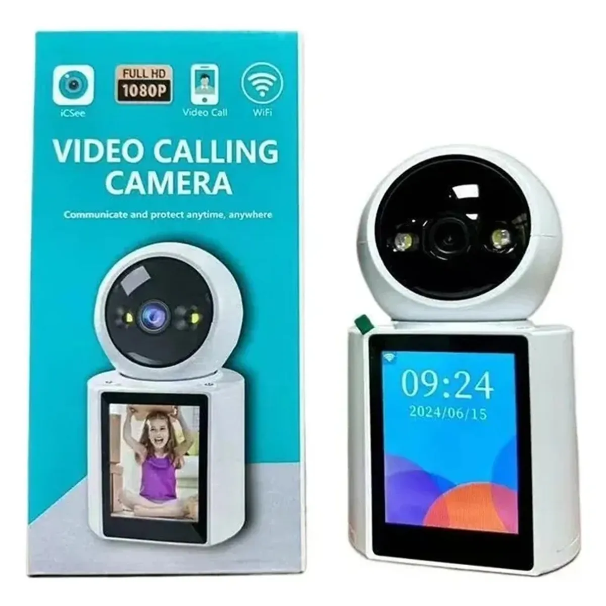 GENERICO - Cámara Seguridad Con Monitor Con Audio Y Videollamada 360 Blanco