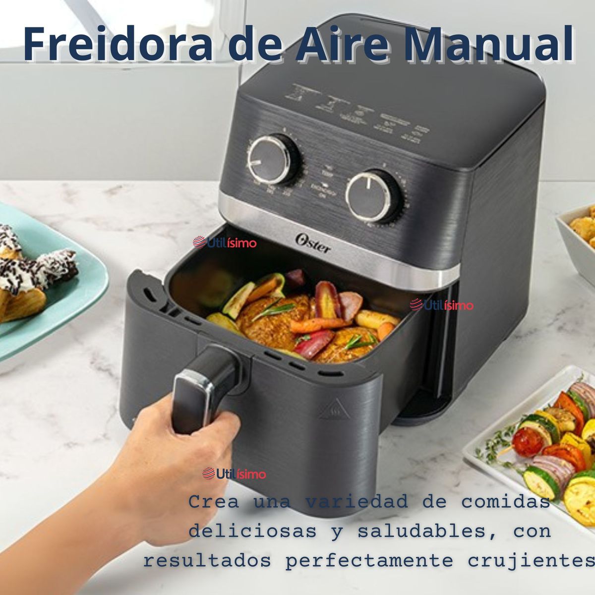 OSTER - Freidora de Aire Oster® DiamondForce CKSTAF401MDF + 100 Forros Desechables