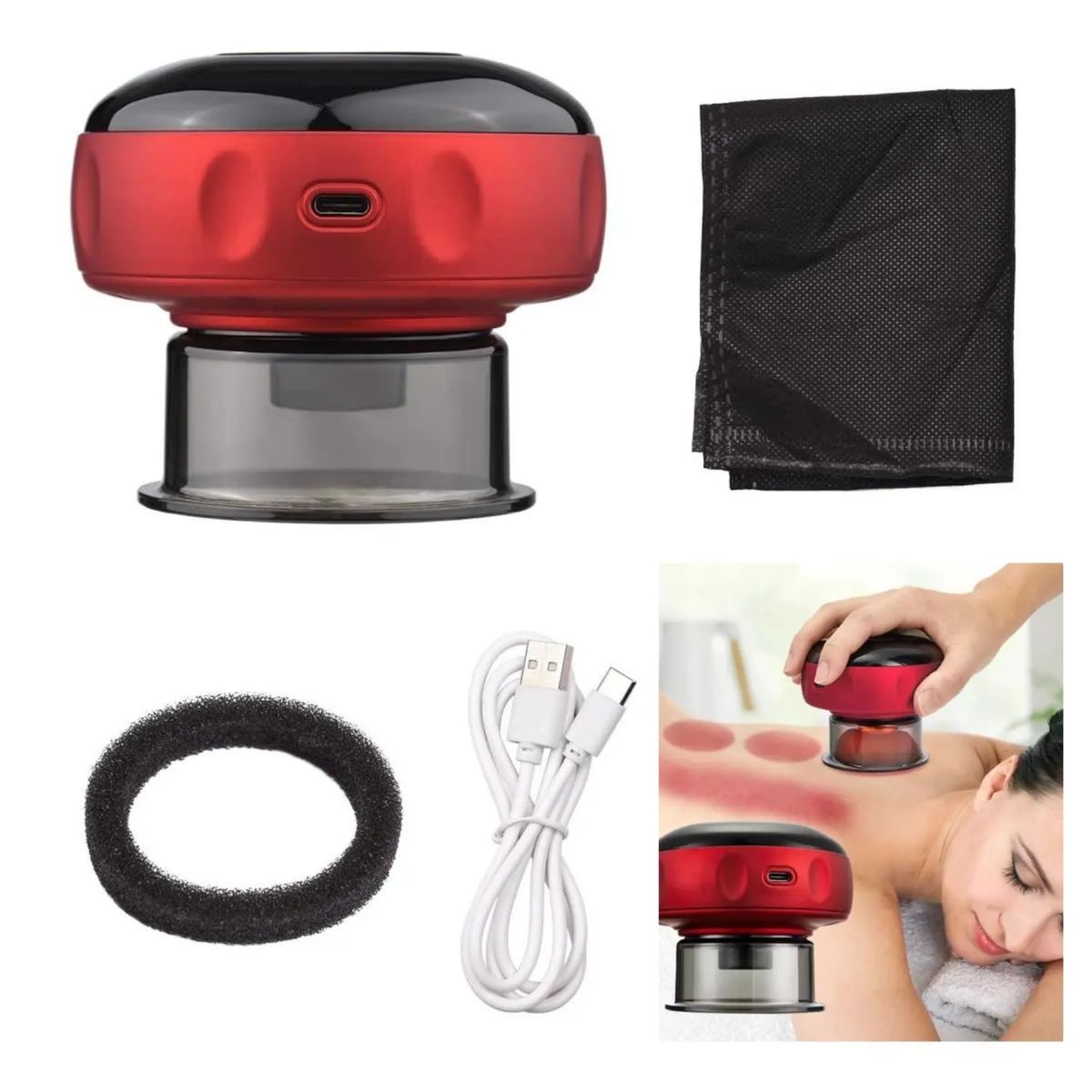 MOVI - Ventosa Eléctrica Terapéutica con Calor Masaje y Vibración  Alivio Muscular y Anticelulitis