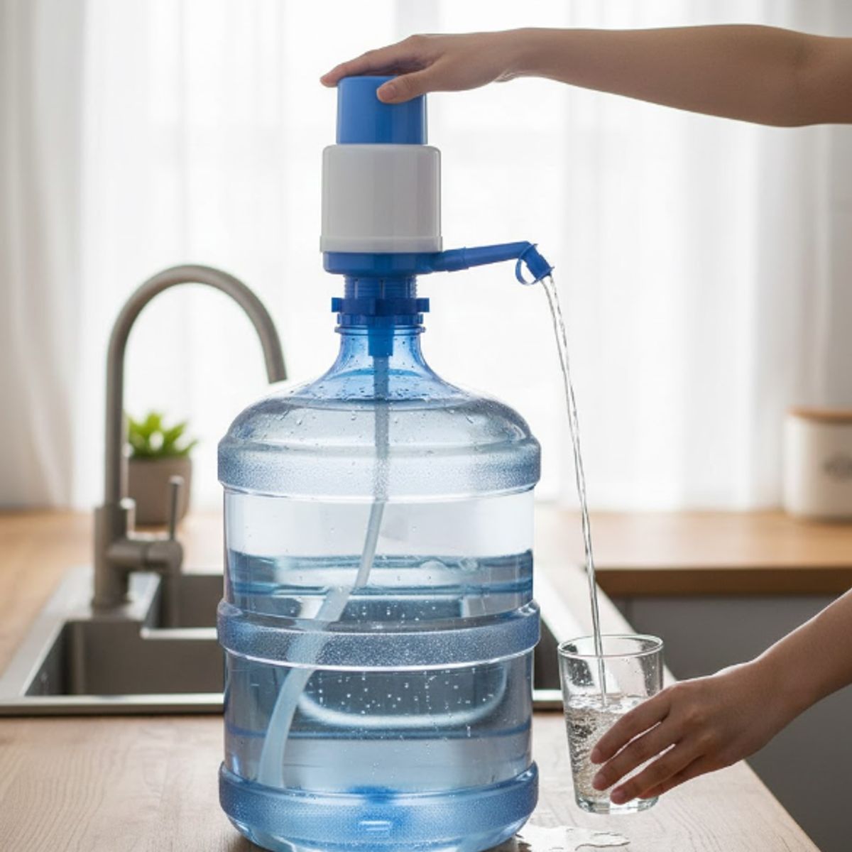 GENERICO - Dispensador de Agua Portátil con Bomba de Presión Manual 16 cm