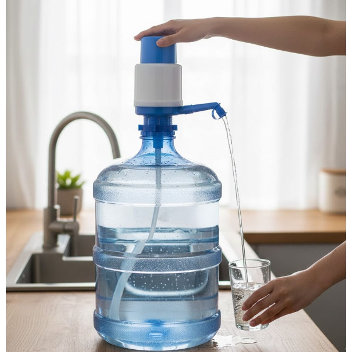 GENERICO - Dispensador de Agua Portátil con Bomba de Presión Manual 16 cm