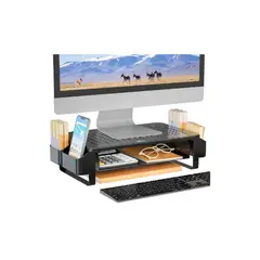 GENERICO - Base Soporte De Monitor Impresora Notebook Pc Con Cajón Negro