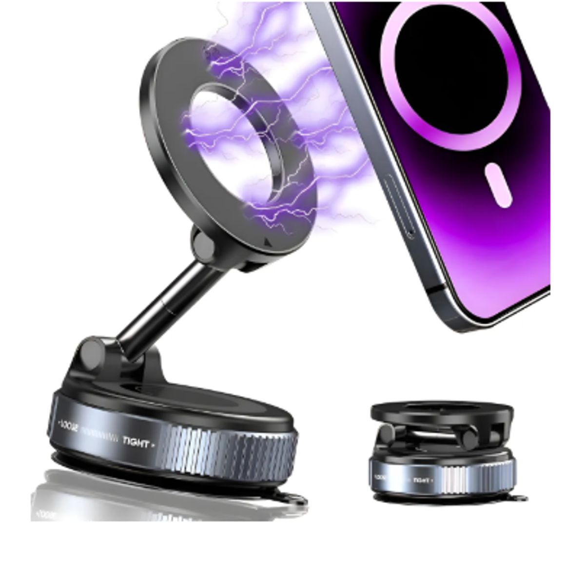 GENERICO - Base Celular Magnética Con Ventosa Ultra Fuerte Para Auto Negro