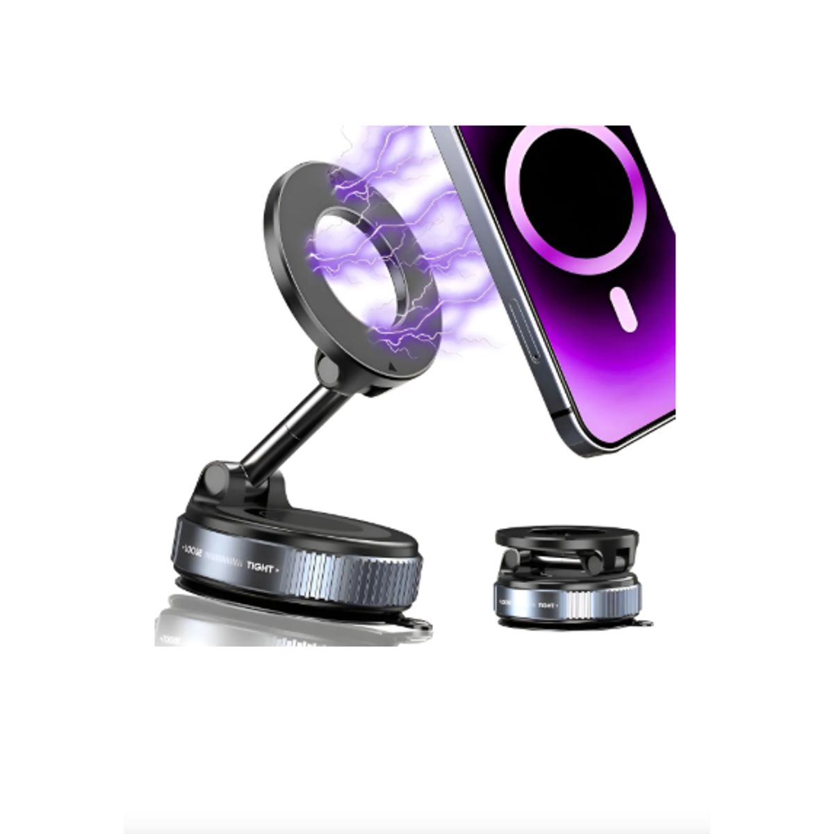 GENERICO - Base Celular Magnética Con Ventosa Ultra Fuerte Para Auto Negro