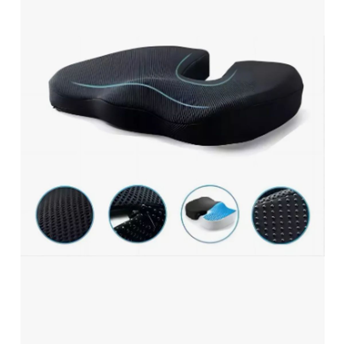 GENERICO - Cojín Coxis Ortopédico Premium Ergonómico Con Memory Foam