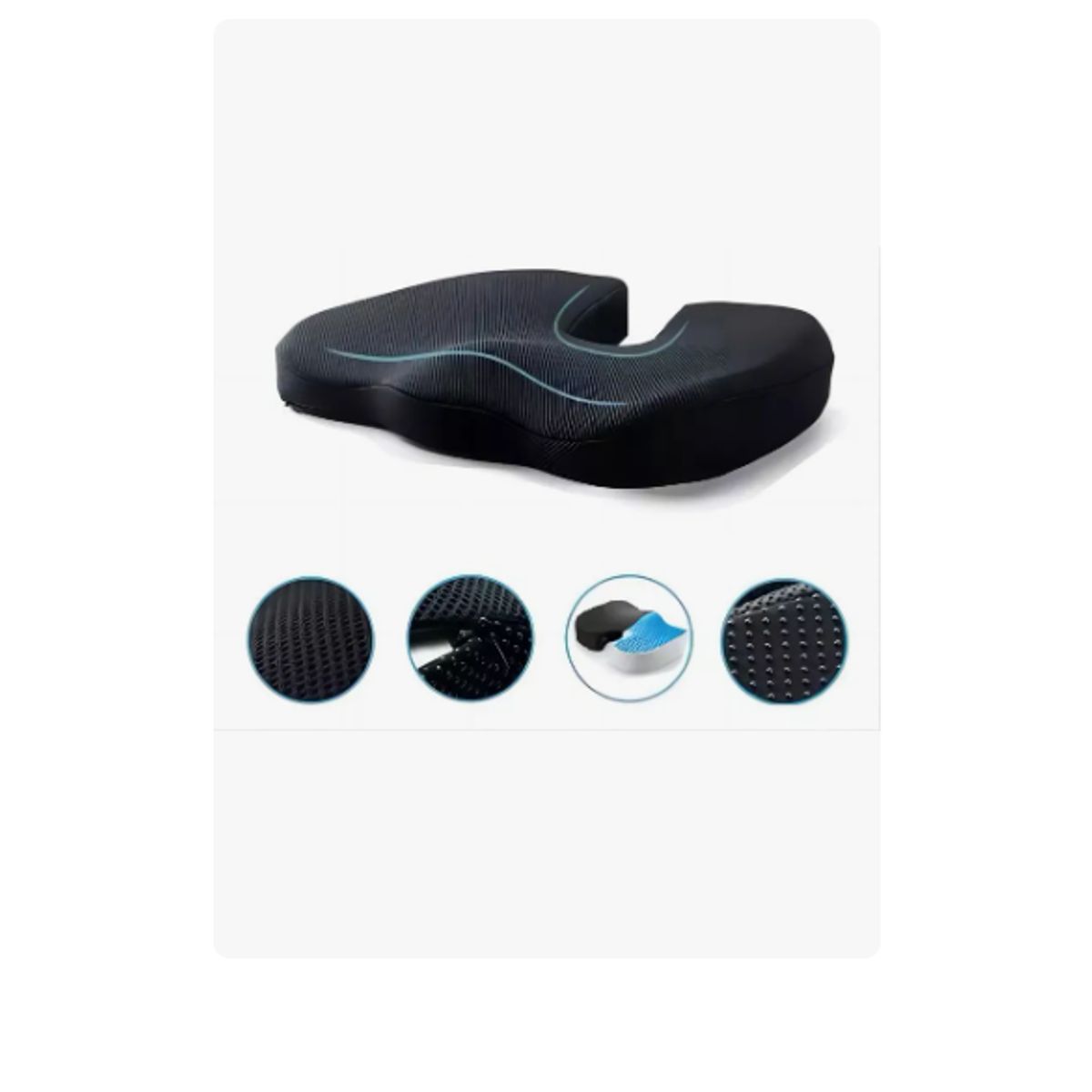 GENERICO - Cojín Coxis Ortopédico Premium Ergonómico Con Memory Foam