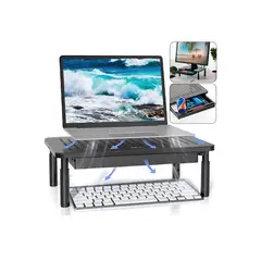 GENERICO - Base Soporte Monitor 3alturas Notebook Pc Impresora
