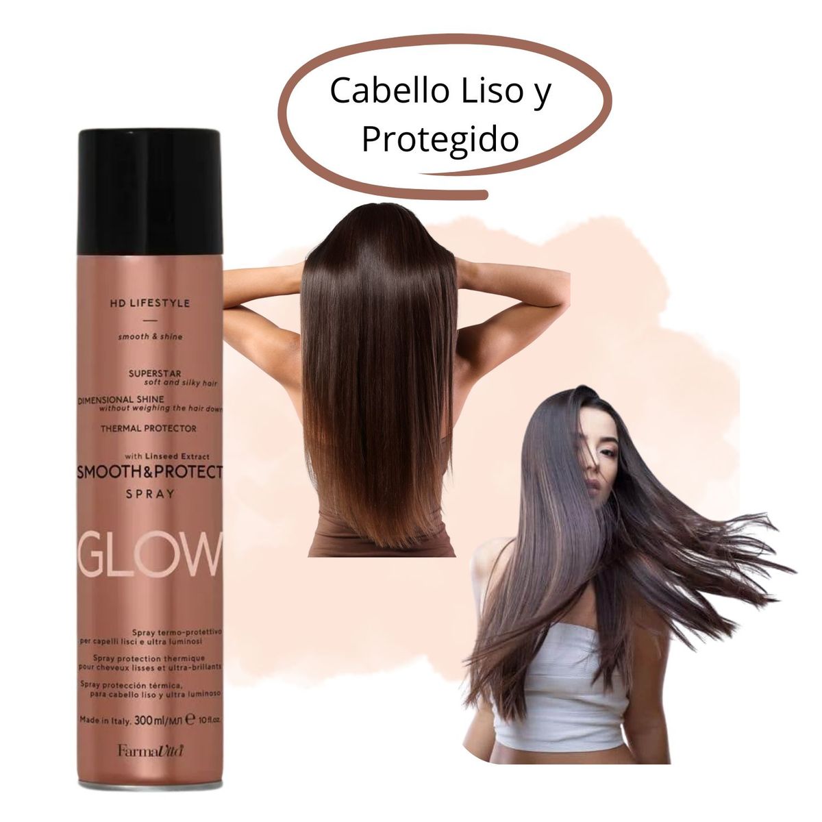 FARMAVITA - Protector Termico Glow HD Life Style Smooth & Protect Spray 300ml