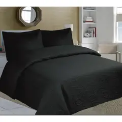 GENERICO - CUBRECAMAS DE VERANO 2 PLAZAS NEGRO