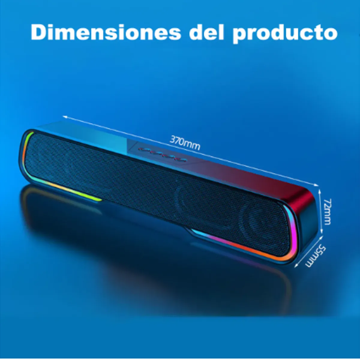 GENERICO - Soundbar Parlante Gamer Bluetooth Luces Rgb 1200mah Negro Negro