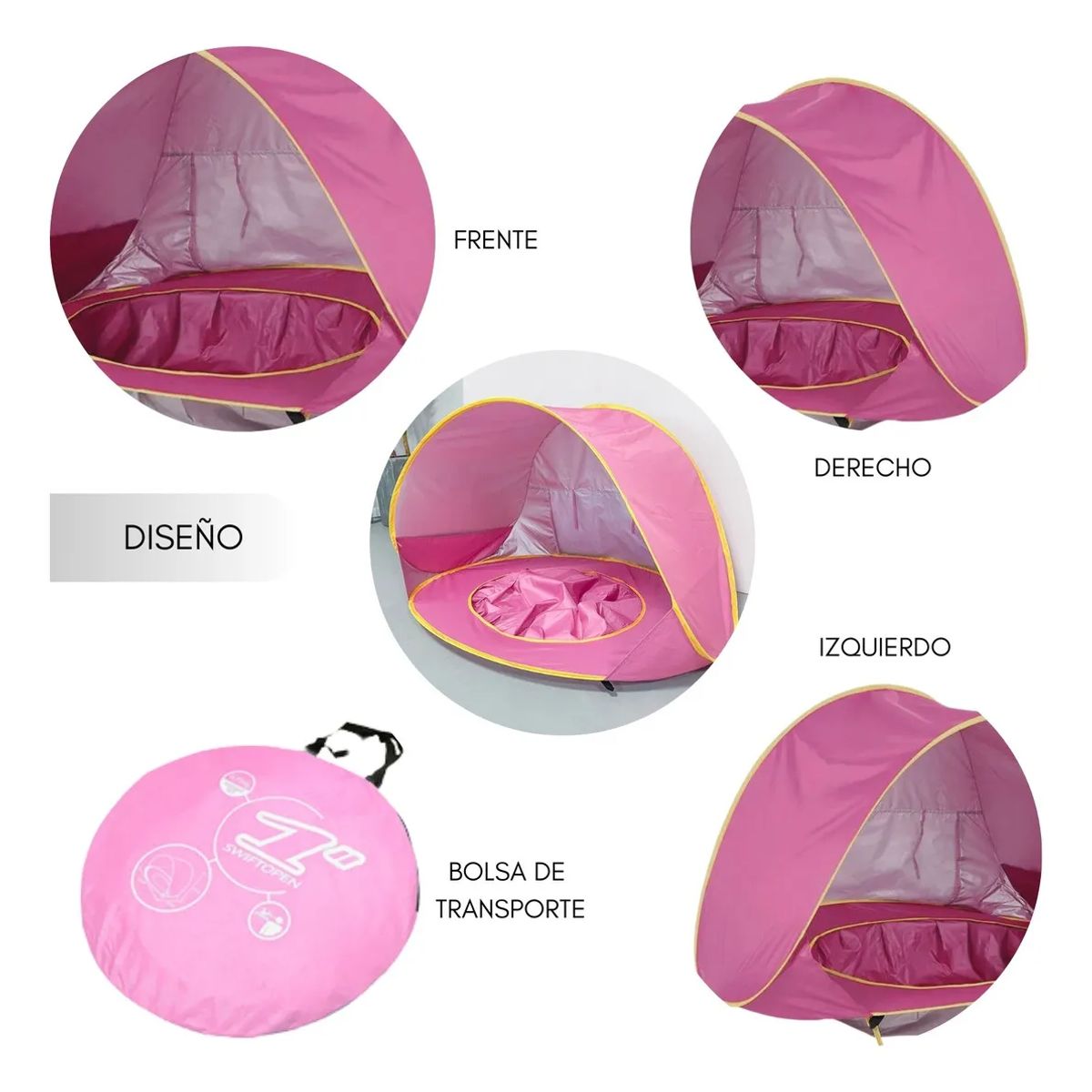 GENERICO - Carpa Con Piscina De Exterior Para Bebes Rosado
