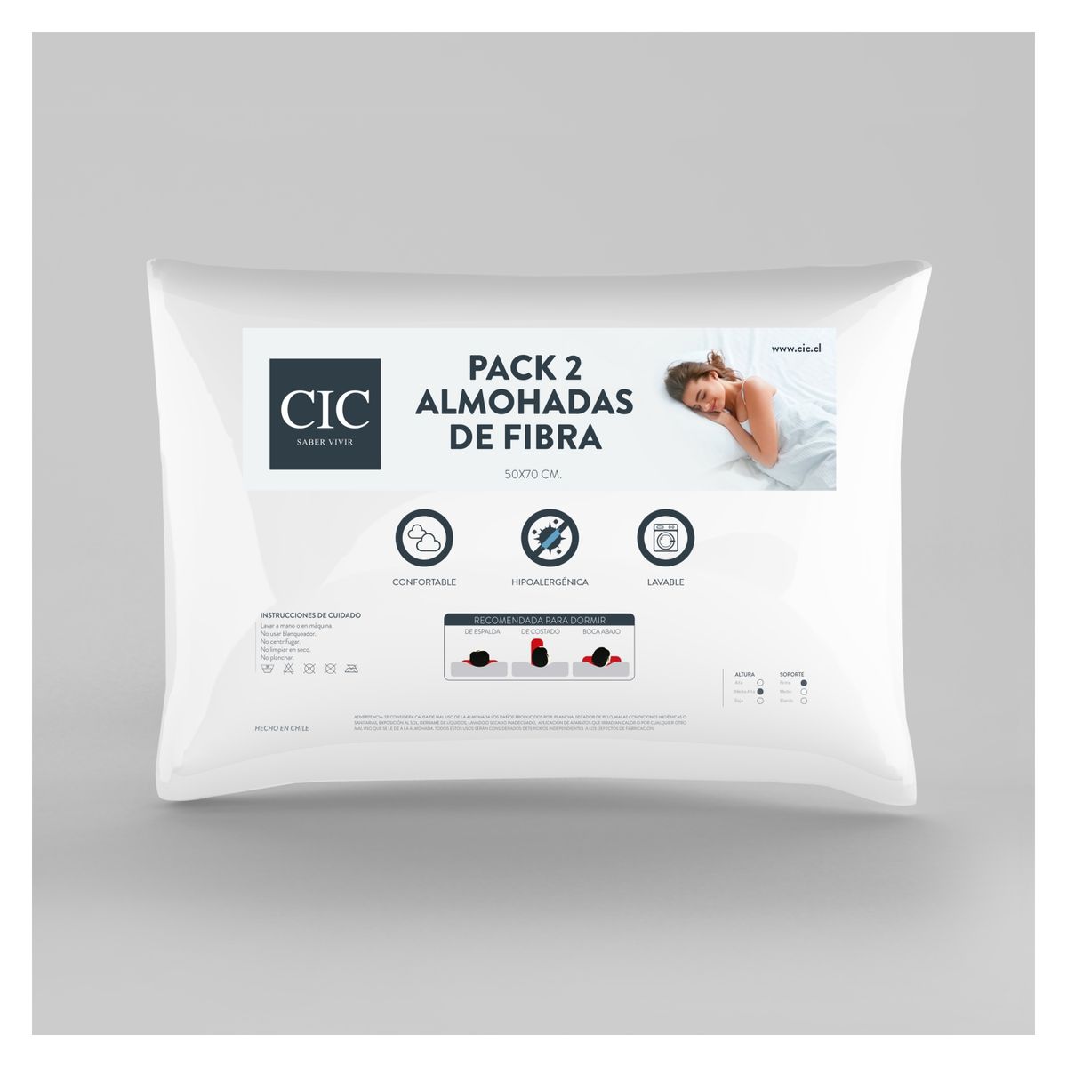 CIC - Juego De Almohadas Cic Microfibra 2 Plazas