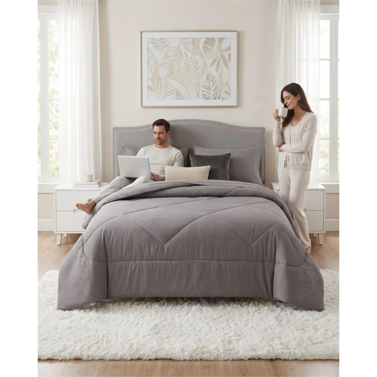 GENERICO - Juego De Cama King Plumón Nórdico Y Sábanas Premium