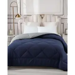 GENERICO - JUEGO PLUMON NORDICO + SABANA PLAZA Y MEDIA 150X200 GRIS/AZUL