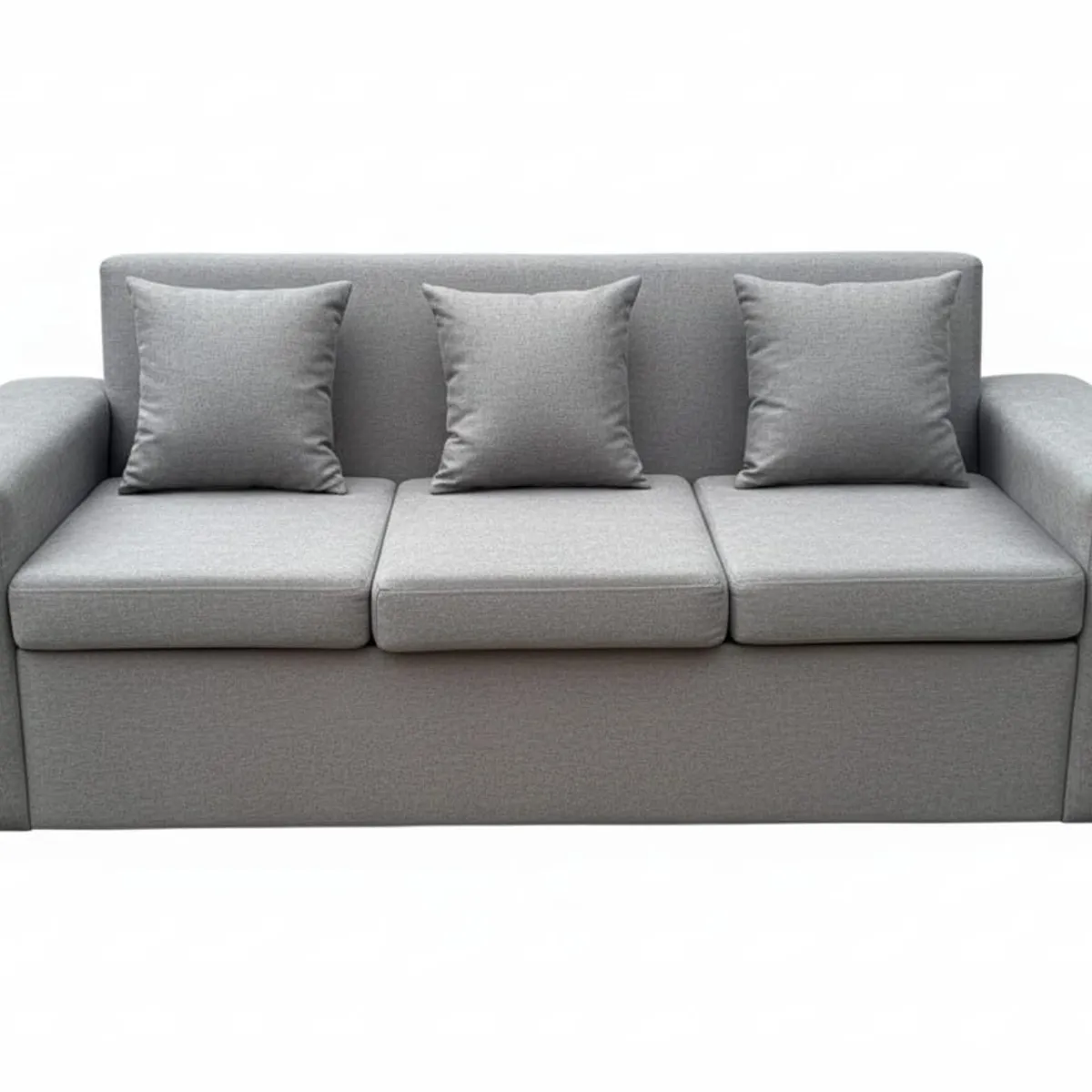 GENERICO - living 3 cuerpo color negro con cojines gris
