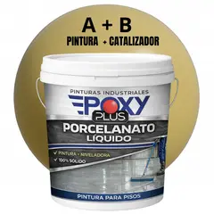 EPOXY - PORCELANATO LIQUIDO PREMIUM - KIT TINETA 14 KILOS - VERDE GEIGE RAL 1000