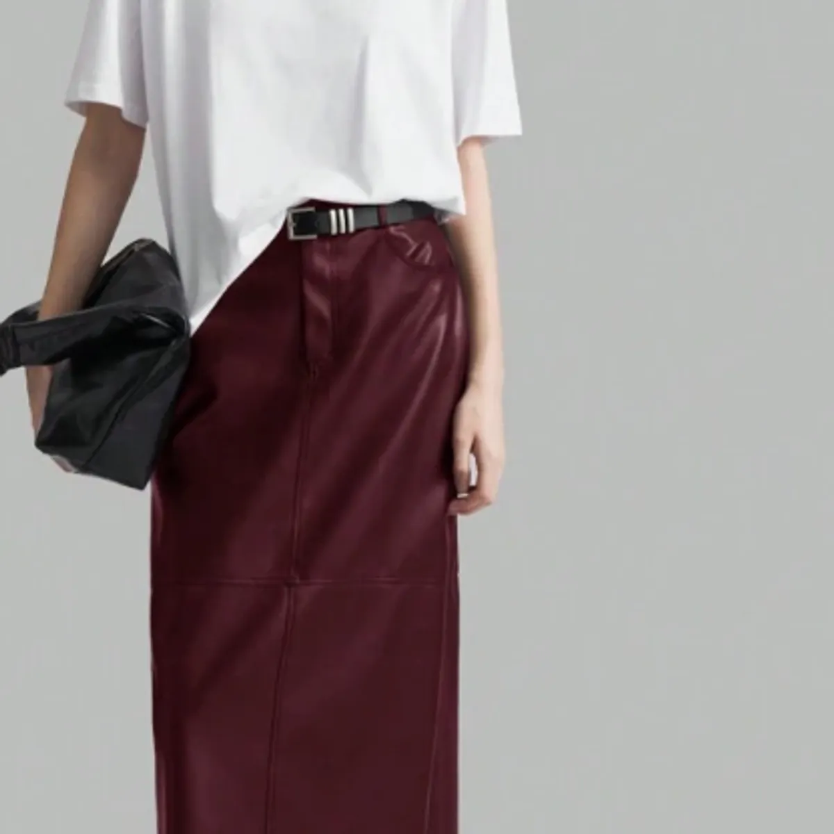 VELVET - Falda Satinada Zoe Negra