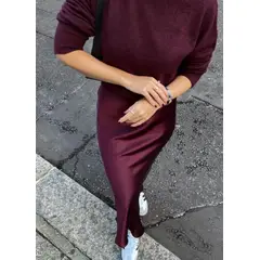 VELVET - Falda Satinada Zoe Negra