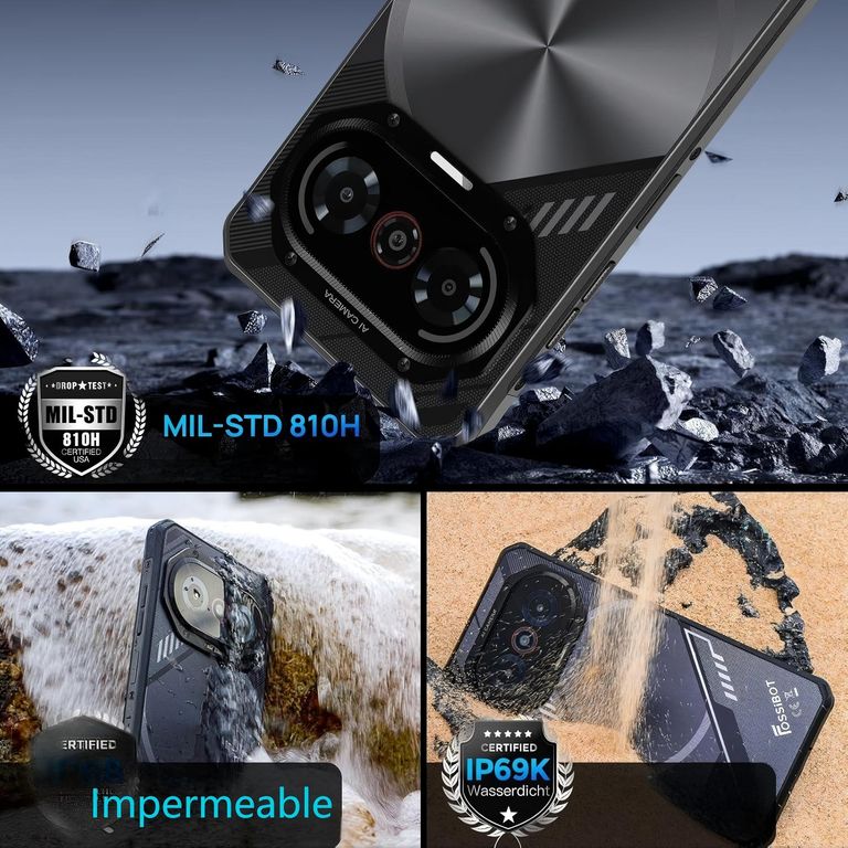 F114 Celular 16GB+128GB 5000mAh Android 15 Smartphone-Negro