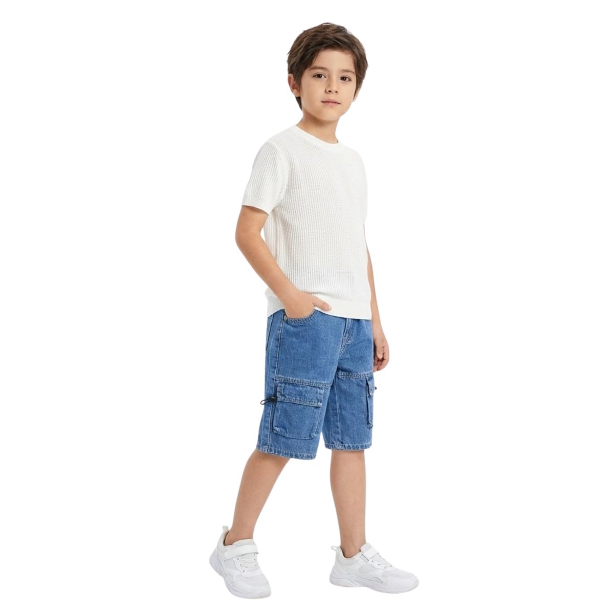 KIBOU - Short Cargo Niño Con Bolsillos Cómodo Verano