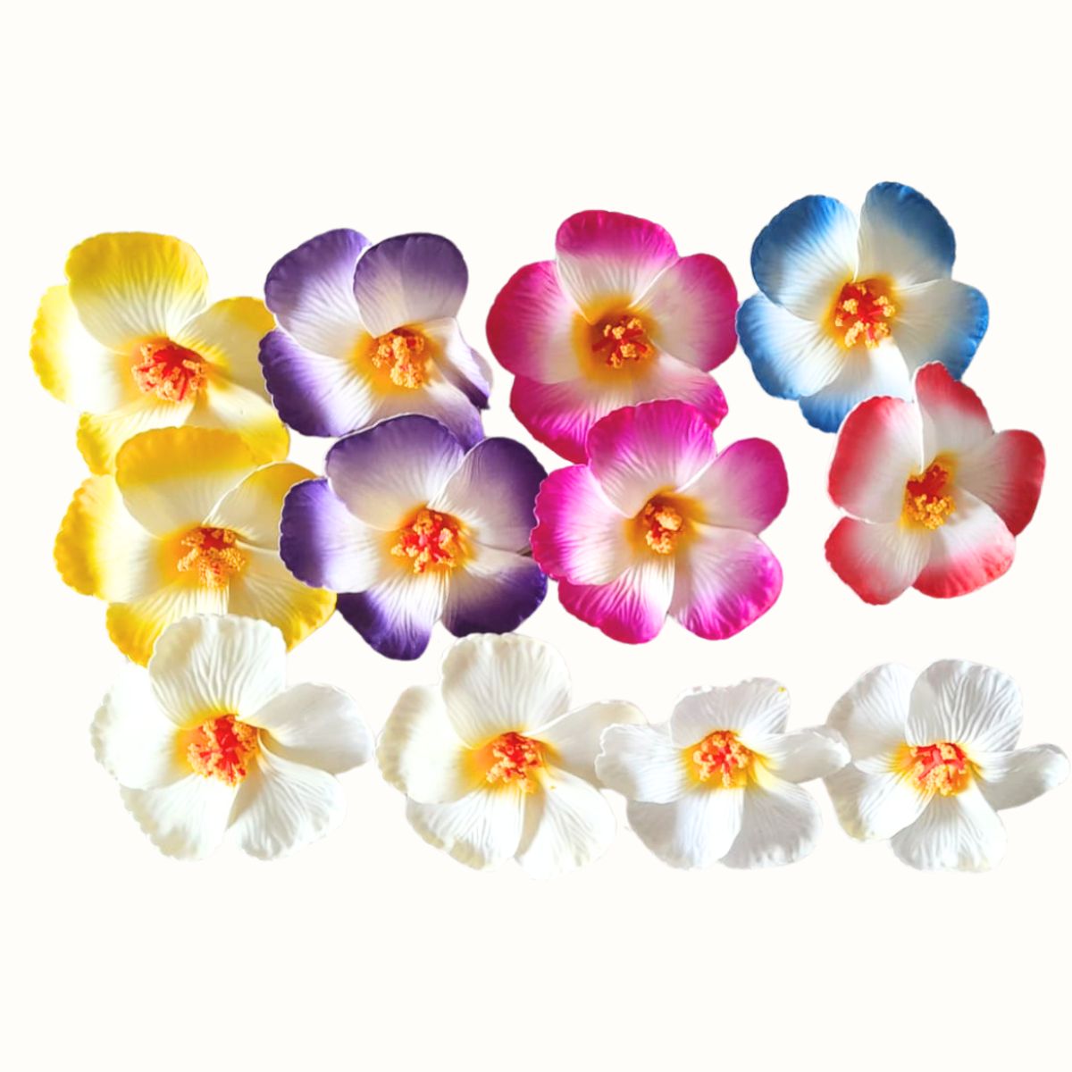 GENERICO - 12 Pinches Con Forma  De Flor Plumeria Hawaiana Pinzas De Pelo
