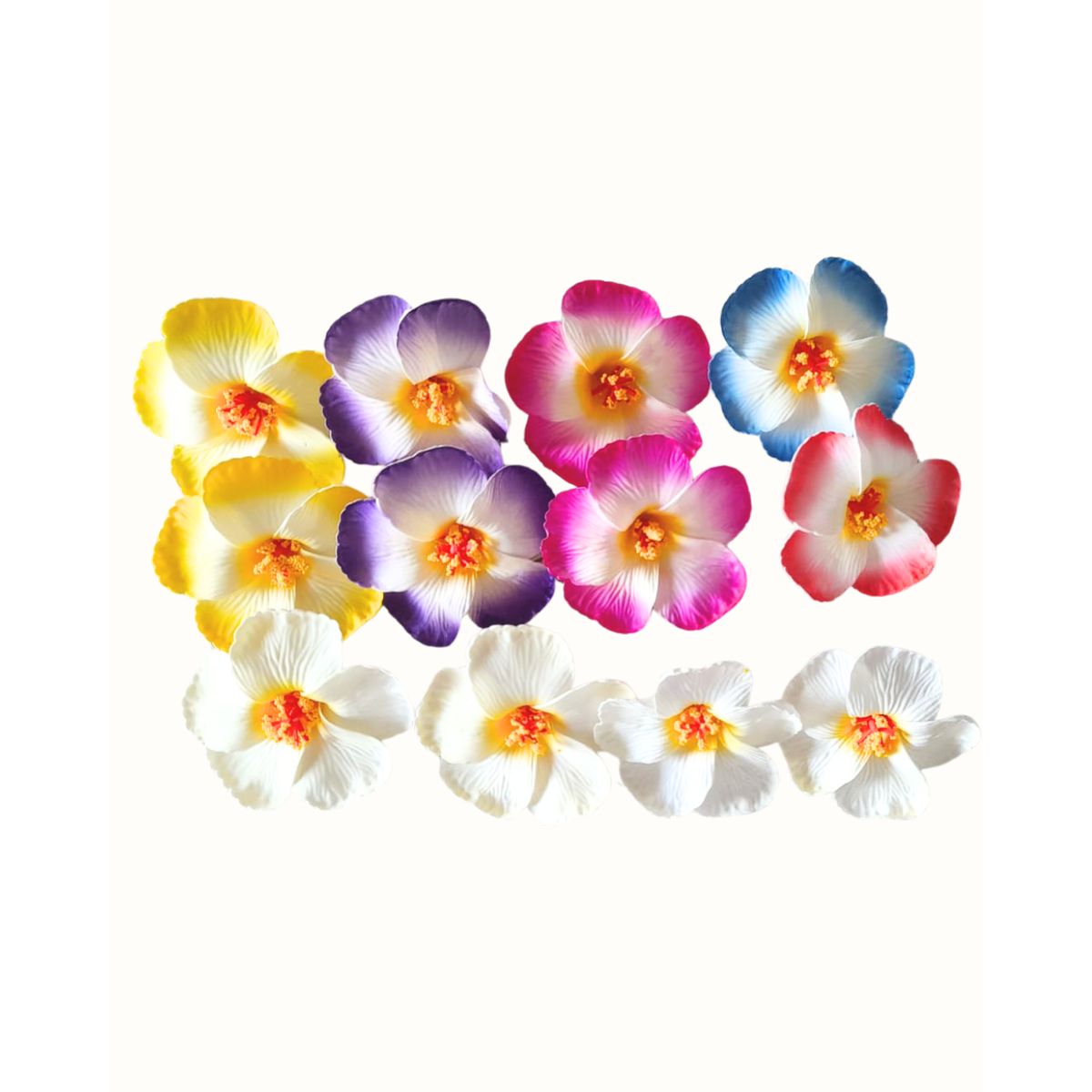 GENERICO - 12 Pinches Con Forma  De Flor Plumeria Hawaiana Pinzas De Pelo