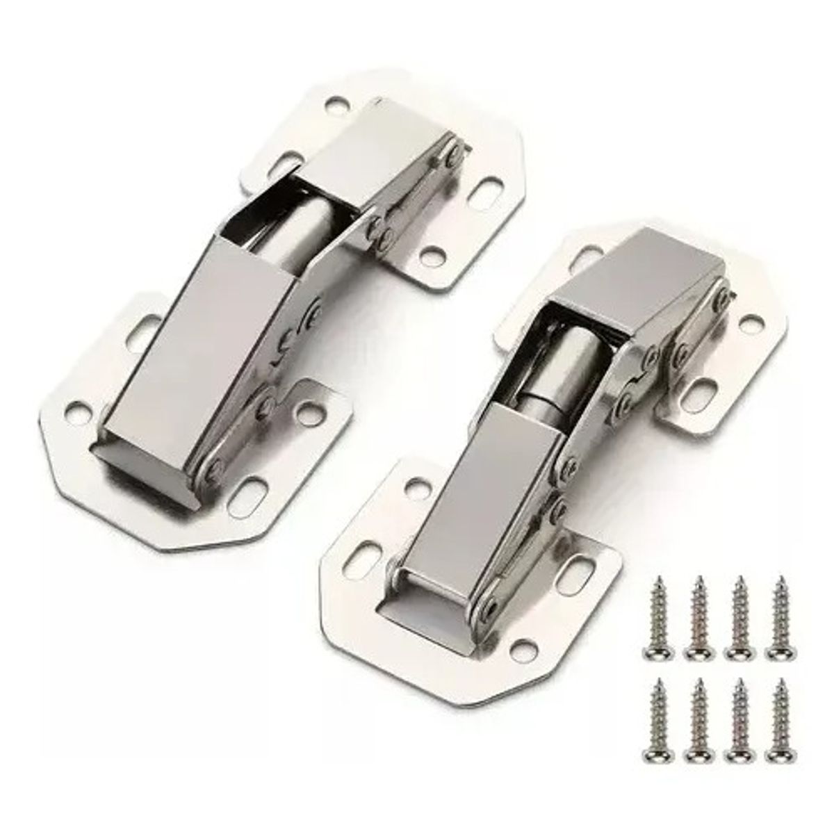 GENERICO - Set 4 Bisagras Bidimensional Oculta 90 Grados Con Tornillos