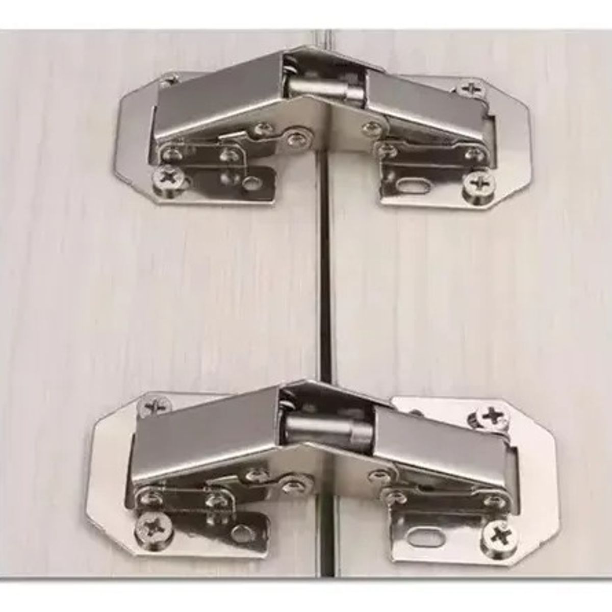 GENERICO - Set 4 Bisagras Bidimensional Oculta 90 Grados Con Tornillos