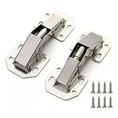 GENERICO - Set 2 Bisagras Bidimensional Oculta 90 Grados Con Tornillos