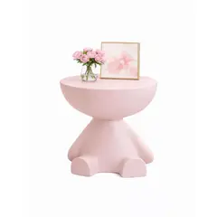 GENERICO - EL GUARDIÁN SENTADO MESA DE ARRIMO ESCULTURAL ROSA