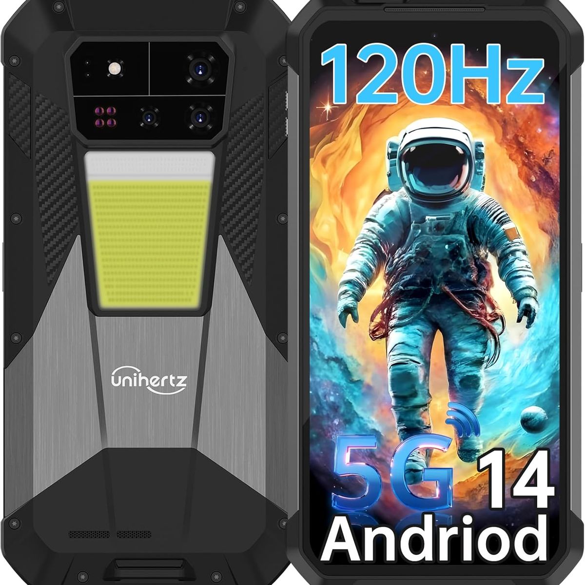 UNIHERTZ - Unihertz Shark 3 5G celular 32GB+512GB 11600mAh Smartphone-Negro