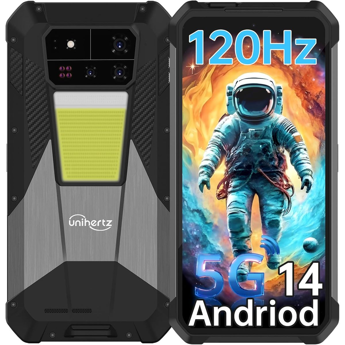 UNIHERTZ - Unihertz Shark 3 5G celular 32GB+512GB 11600mAh Smartphone-Negro